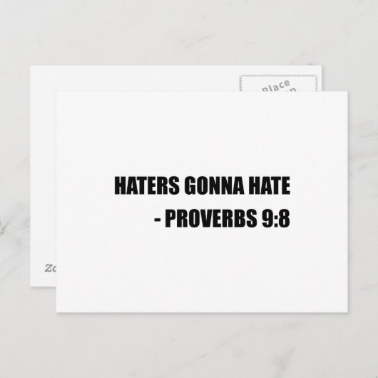 Haters Gonna Hate Proverbs Briefkaart (Voorkant / Achterkant)