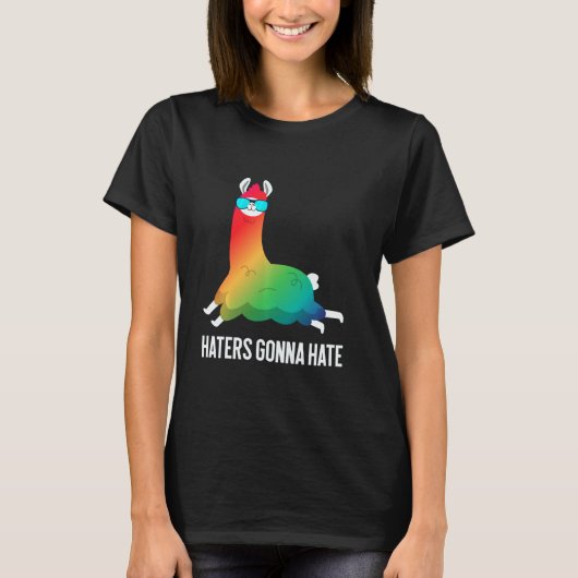 Haters Gonna Hate Rainbow Llama Unicorn Llamacorn T-shirt (Voorkant)