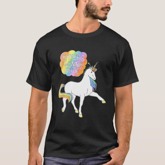 Haters Gonna Hate Unicorn Funny Cute T-shirt (Voorkant)
