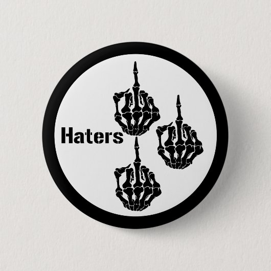 HATERS RONDE BUTTON 5,7 CM (Voorkant)