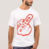 Haters Vinger Rood/Wit Urban Mode T-shirt (Voorkant)
