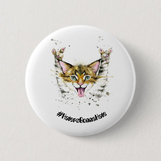 #HatersGonnaHate Cat Round Metal Badge Ronde Button 5,7 Cm