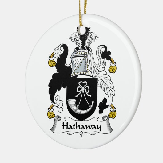 Hathaway Family Crest Keramisch Ornament (Links)