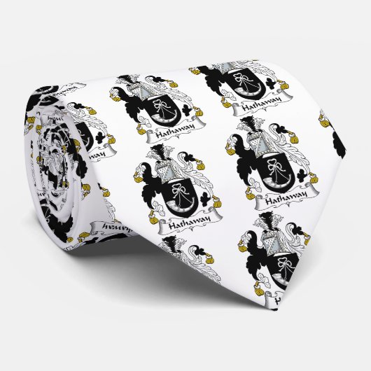 Hathaway Family Crest Stropdas (Opgerold)