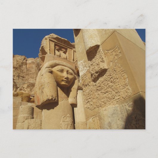Hathor column - Queen Hatshepsut's Temple, egypte Briefkaart (Voorkant)