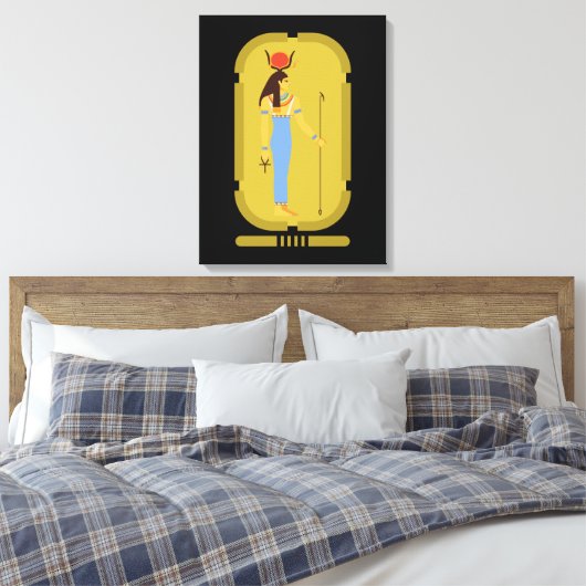 Hathor Egyptian Ancient Goddess Canvas print (Insitu (Slaapkamer))