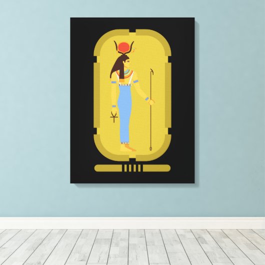 Hathor Egyptian Ancient Goddess Canvas print (Insitu (Houten vloer))