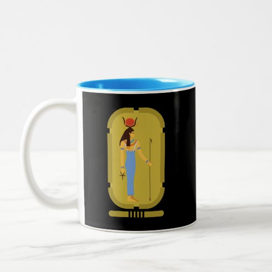 Hathor Egyptian Goddess Tweekleurige Koffiemok (Links)