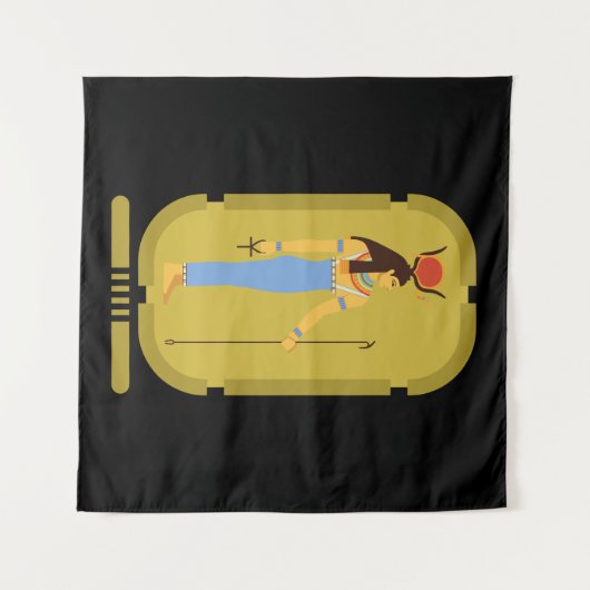 Hathor Egyptian Goddess Wandkleed (Voorkant (horizontaal))