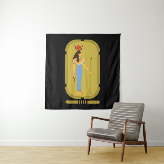 Hathor Egyptian Goddess Wandkleed (In situ)