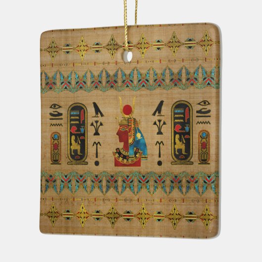 Hathor Egyptian Ornament op papyrus (Links)