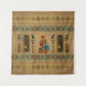 Hathor Egyptian Ornament op papyrus Wandkleed (Voorkant)