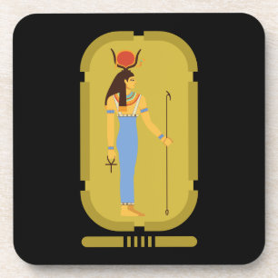 Hathor Egyptische ancient Goddess Beverage Coaster Bier Onderzetter
