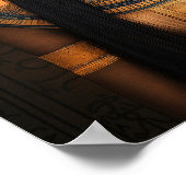 Hathor Egyptische Gehoornde Godin Goud Bruine Kuns Poster (Hoek)