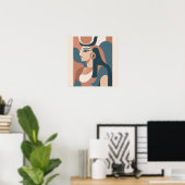 Hathor Egyptische Godin Modern Abstract Poster (Thuiskantoor)