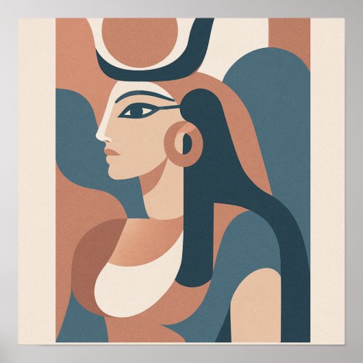 Hathor Egyptische Godin Modern Abstract Poster (Voorkant)