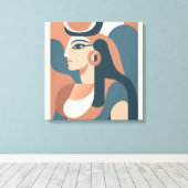 Hathor Egyptische Godin Moderne Canvas Muurkunst Afdruk (Insitu (Houten vloer))