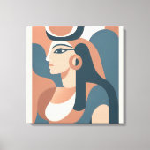 Hathor Egyptische Godin Moderne Canvas Muurkunst Afdruk (Voorkant)