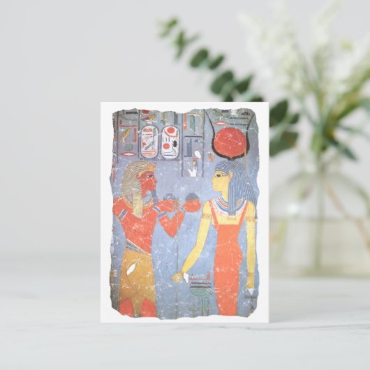 Hathor en Horemheb Briefkaart (Staand voorkant)