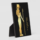 Hathor Gold & Black Egyptian Pagan Spirit Altar Fotoplaat (Zijkant)