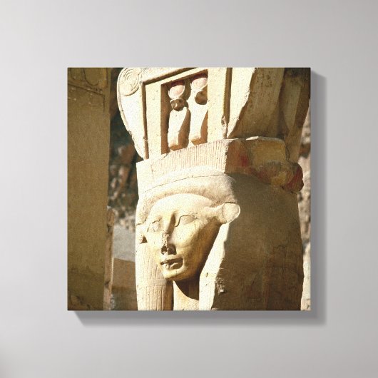 Hathor-kopkolom, van de kapel van canvas afdruk (Voorkant)