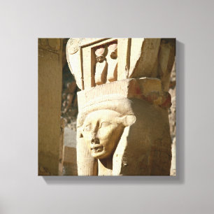 Hathor-kopkolom, van de kapel van canvas afdruk