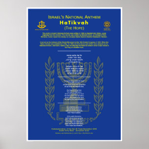 HaTikvah-Israëls-volkslied Poster
