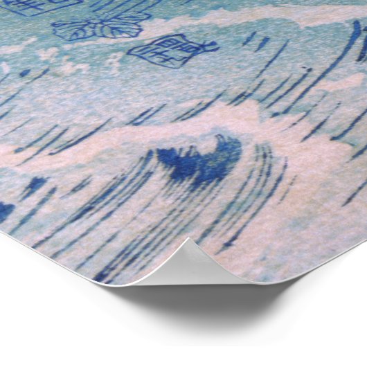 Hatō Zu Waves - Uehara Konen. Japans Woodblock Poster (Hoek)