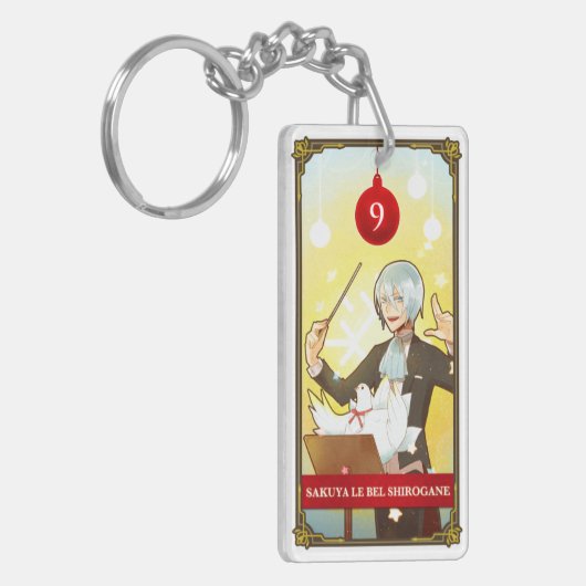 Hatoful Advent calendar 9: Sakuya Le Bel Shirogane Sleutelhanger (Voorkant Links)
