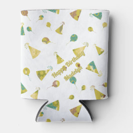 Hats and Balloons Party Pattern Silhouette Art Blikjeskoeler