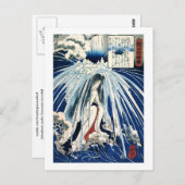 Hatsuhana onder Tonosawa Waterfall Kuniyoshi Fine Briefkaart (Voorkant / Achterkant)