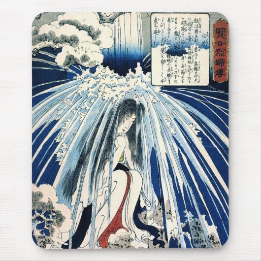 Hatsuhana onder Tonosawa Waterfall Kuniyoshi Fine Muismat (Voorkant)