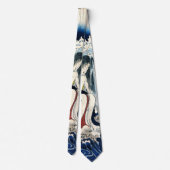 Hatsuhana onder Tonosawa Waterfall Kuniyoshi Fine Stropdas (Achterkant)