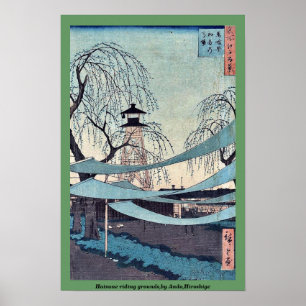 Hatsune-rijgronden, door Ando,Hiroshige Poster