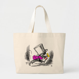 Hatter verliet de rechtbank grote tote bag
