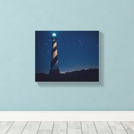 Hatteras Light. Canvas Afdruk (Insitu (Houten vloer))