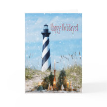 Hatteras Lighthouse Beach Kerstmis - Kerstkaart
