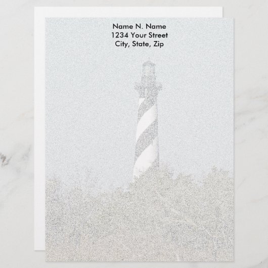 Hatteras Lighthouse Letterhead Stationery Briefhoofd (Voorkant / Achterkant)