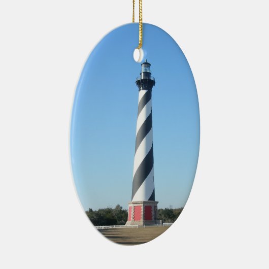 Hatteras Lighthouse OBX NC kerstversiering Keramisch Ornament (Rechts)