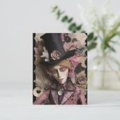 Hatters Gone Mad Mixed Media Collage Briefkaart (Staand voorkant)