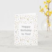 Hattie Confetti Waterverf Stippen Verjaardag Kaart (Gele Bloem)