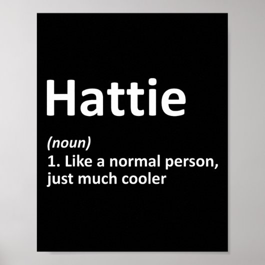 Hattie Definitie Gepersonaliseerde Naam Grappige V Poster (Voorkant)