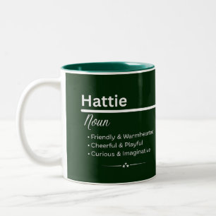 Hattie Gepersonaliseerde naam koffiemok Tweekleurige Koffiemok