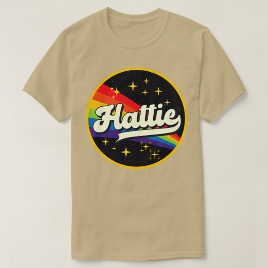 Hattie Rainbow in ruimte stijl T-shirt (Design voorkant)