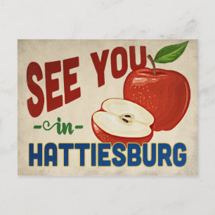 Hattiesburg Mississippi Apple - Vintage Travel Briefkaart
