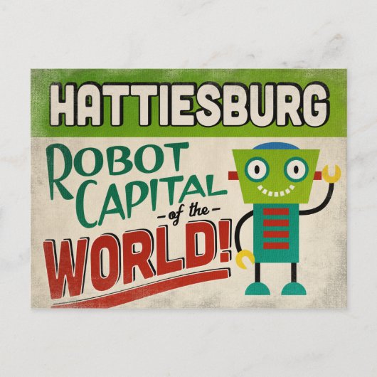 Hattiesburg Mississippi Robot - Funny  Briefkaart (Voorkant)
