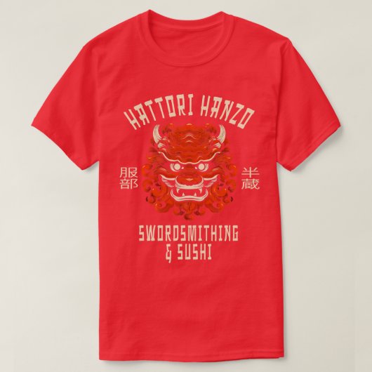 Hattori Hanzo Sword Sushi T-shirt (Design voorkant)