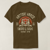 Hattori Hanzo zwaard en sushi 1 T-shirt (Design voorkant)