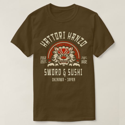 Hattori Hanzo zwaard en sushi 1 T-shirt (Design voorkant)