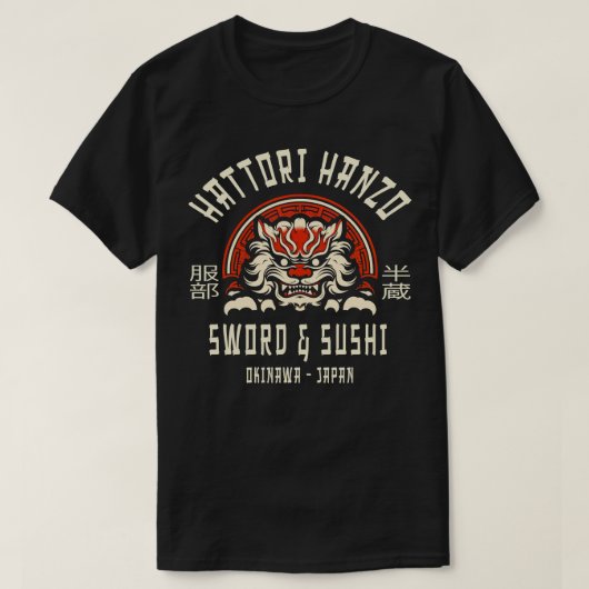Hattori Hanzo zwaard en sushi 1 T-shirt (Design voorkant)